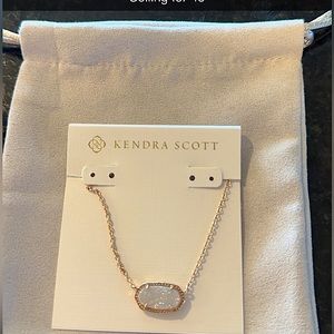 BRAND NEW- Kendra Scott Elisa Rose Gold Pendant Necklace in Iridescent Drusy